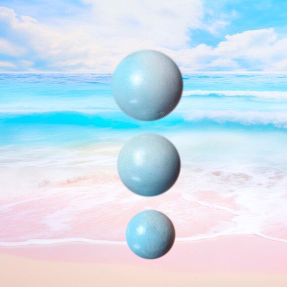 NEW: THREE (3) Chalkware Bubbles - Powder Blue Pearlescent - Picture 2 of 3